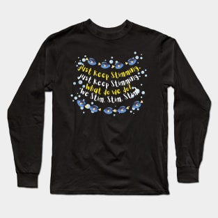 Just Keep Stimming - Yellow and White Long Sleeve T-Shirt